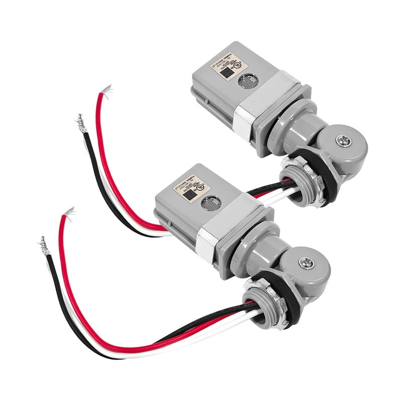 Lskioer 2Pcs Dimmable Sensor Photoelectric Switch, 120V AC 50/60Hz 1000W Photocell Sensors for Outdoor Lights Back Yard Lightening, Waterproof Dusk to Dawn/Day Night Sensor Switches - Image 1